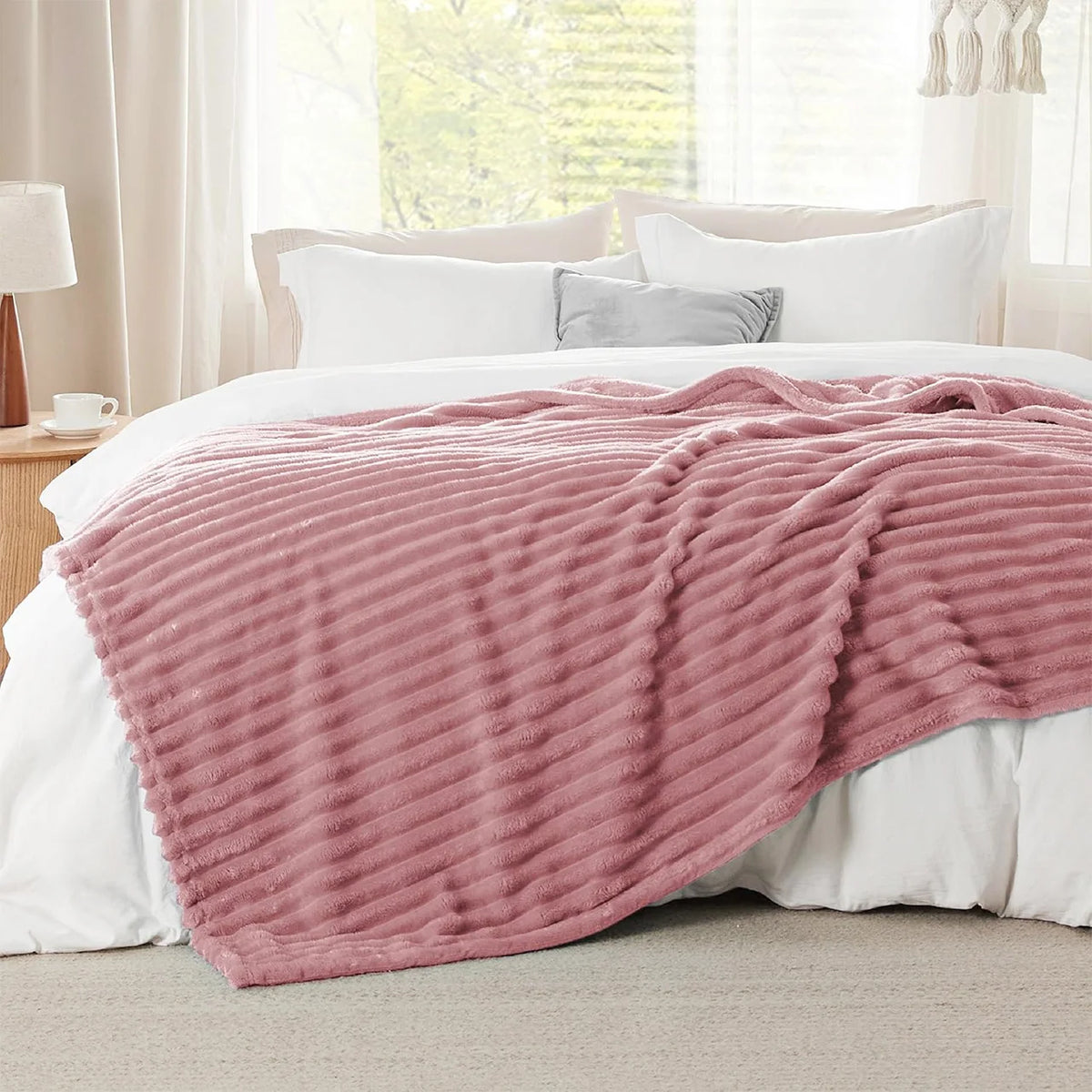 Premium 300GSM Bamboo Fleece Blanket | Soft & Warm Striped Throw | Anti-Pilling | Gift-Ready