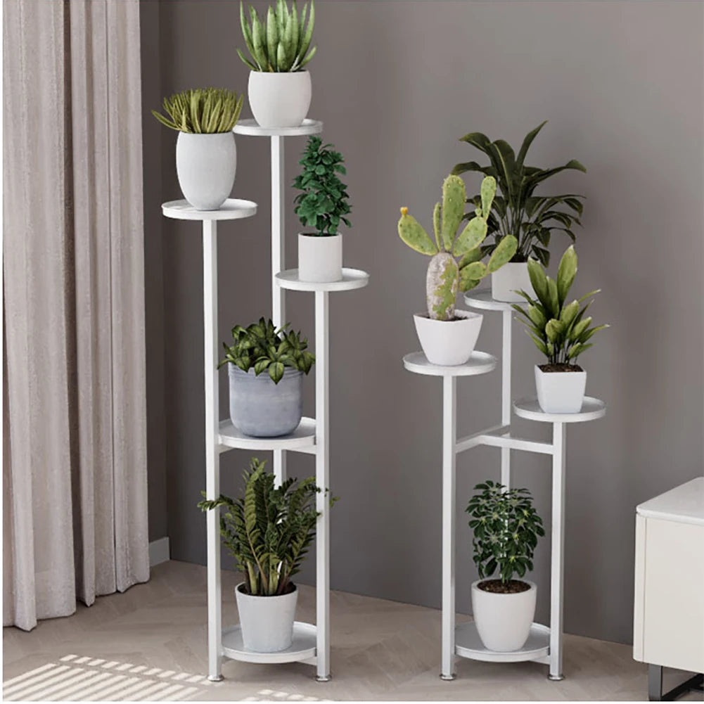5-Tier Metal Plant Stand | Indoor Corner Planter Shelf | Anti-Slip Feet | Home & Office Decor