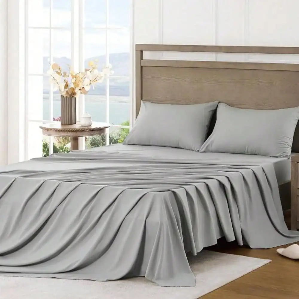 Ultra Soft Brushed Microfiber Bed Sheet Set | Deep Pocket Hotel Luxury Sheets | Cooling & Breathable | 3/4 Piece Set