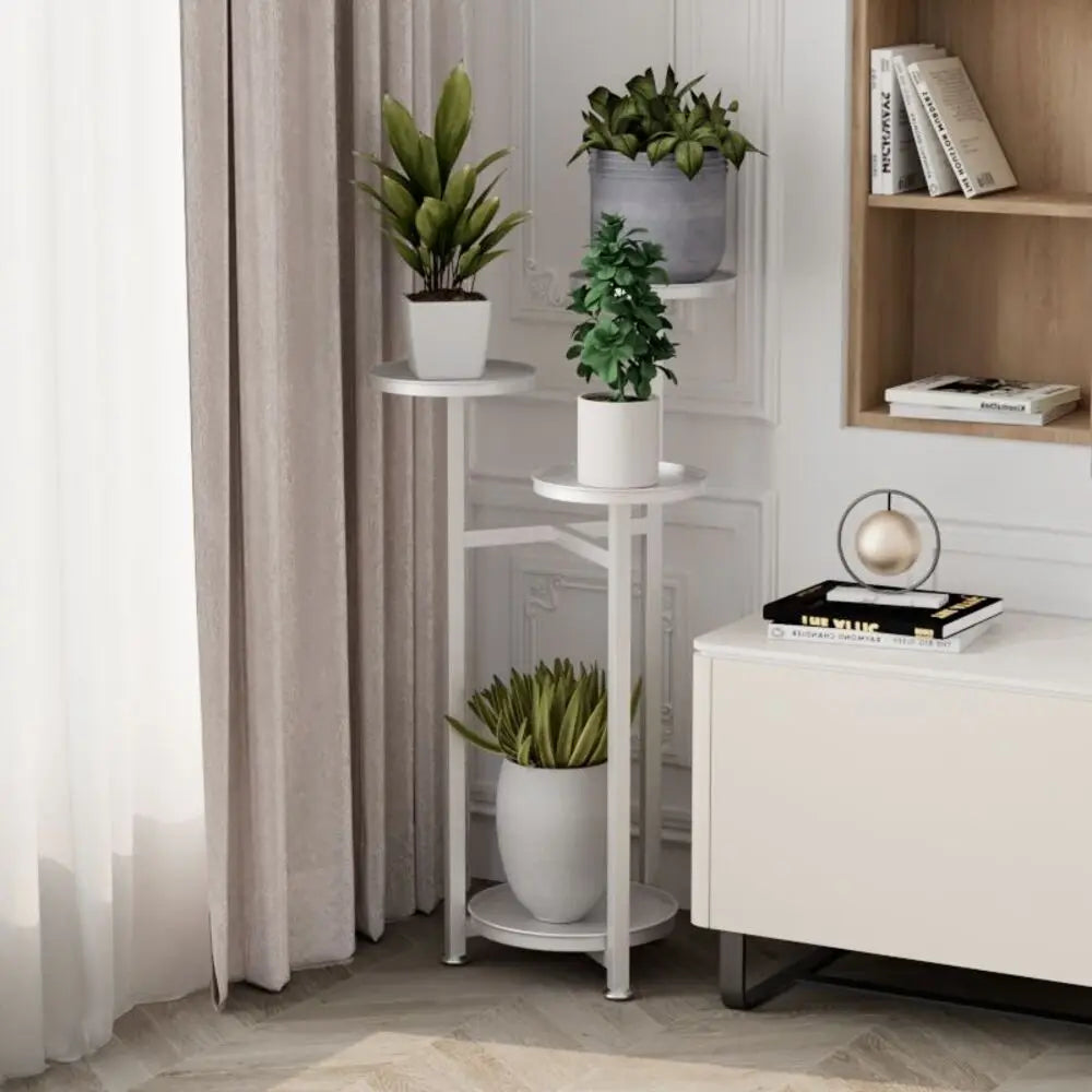 5-Tier Metal Plant Stand | Indoor Corner Planter Shelf | Anti-Slip Feet | Home & Office Decor