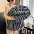 Premium 300GSM Bamboo Fleece Blanket | Soft & Warm Striped Throw | Anti-Pilling | Gift-Ready