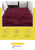 Ultra Soft Silk & Wool Area Rug | Plush Solid Color Carpet | Anti-Slip Bedroom & Living Room Floor Mat | Machine Washable