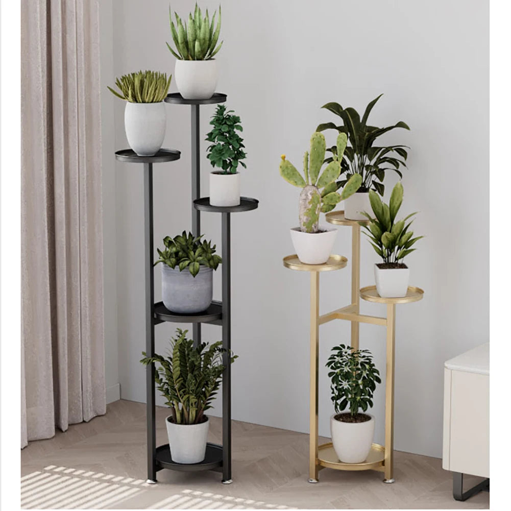 5-Tier Metal Plant Stand | Indoor Corner Planter Shelf | Anti-Slip Feet | Home & Office Decor
