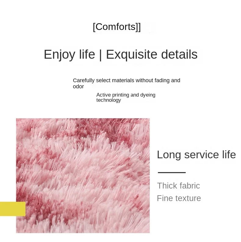 Ultra Soft Silk & Wool Area Rug | Plush Solid Color Carpet | Anti-Slip Bedroom & Living Room Floor Mat | Machine Washable