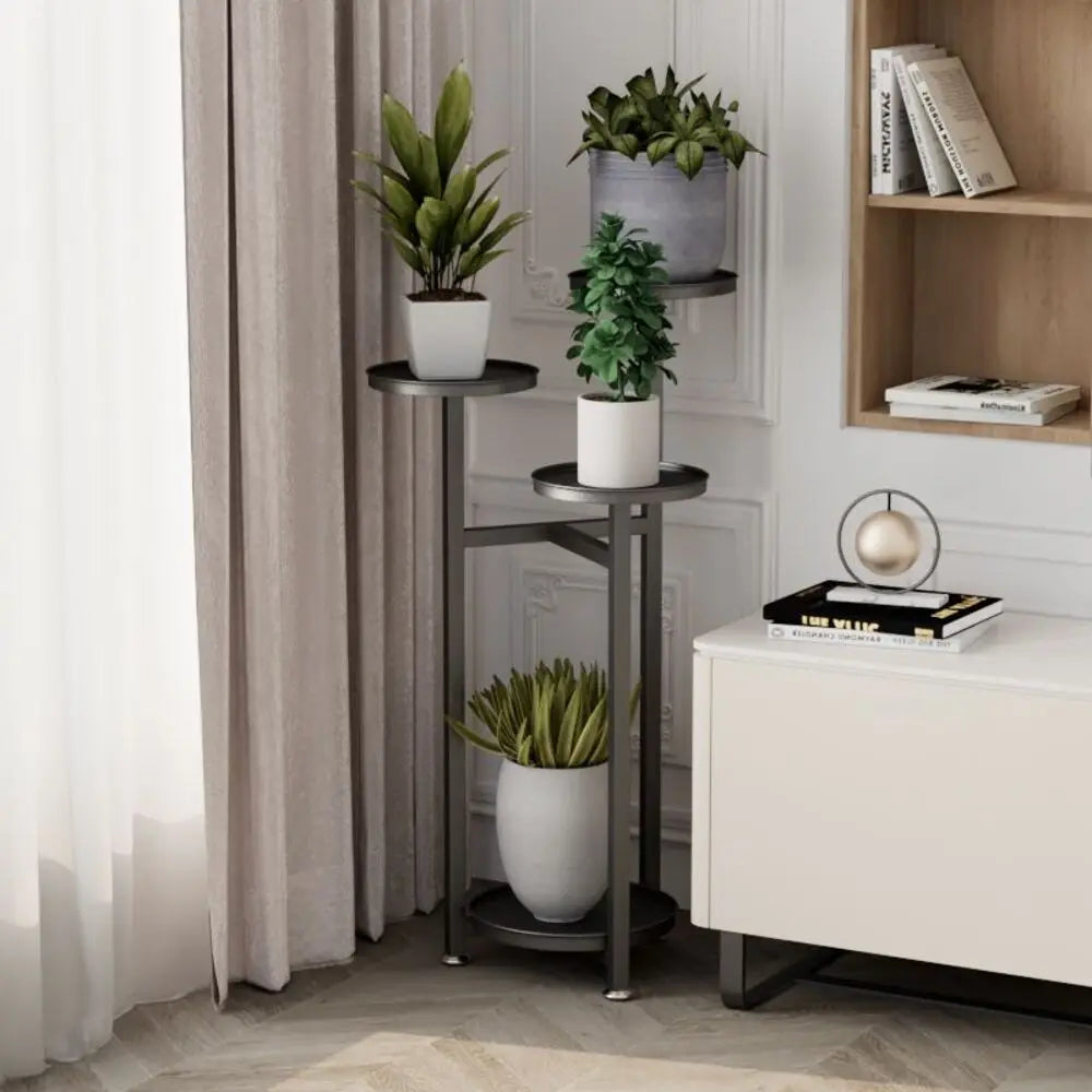 5-Tier Metal Plant Stand | Indoor Corner Planter Shelf | Anti-Slip Feet | Home & Office Decor