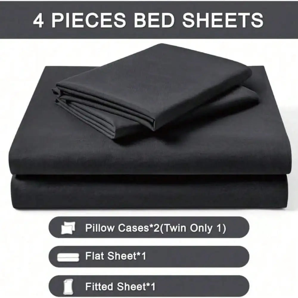Ultra Soft Brushed Microfiber Bed Sheet Set | Deep Pocket Hotel Luxury Sheets | Cooling & Breathable | 3/4 Piece Set