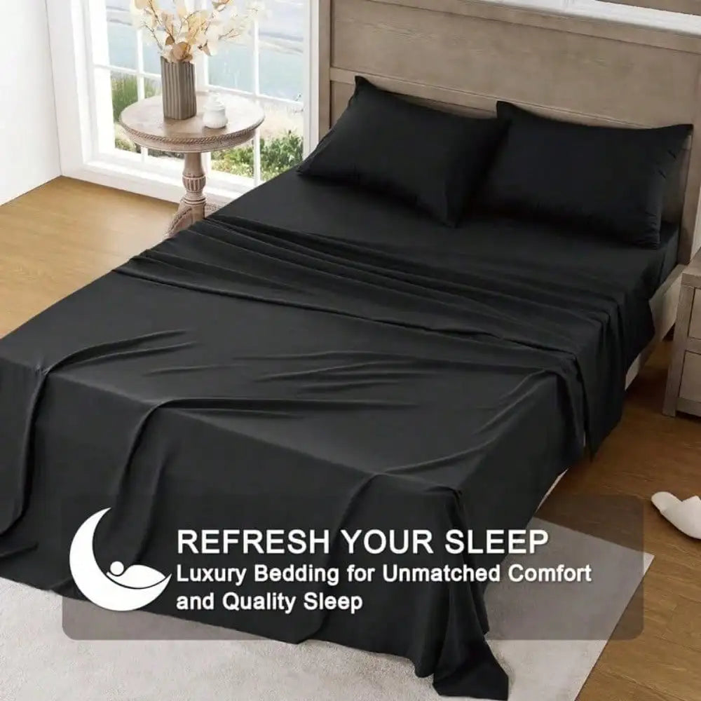 Ultra Soft Brushed Microfiber Bed Sheet Set | Deep Pocket Hotel Luxury Sheets | Cooling & Breathable | 3/4 Piece Set