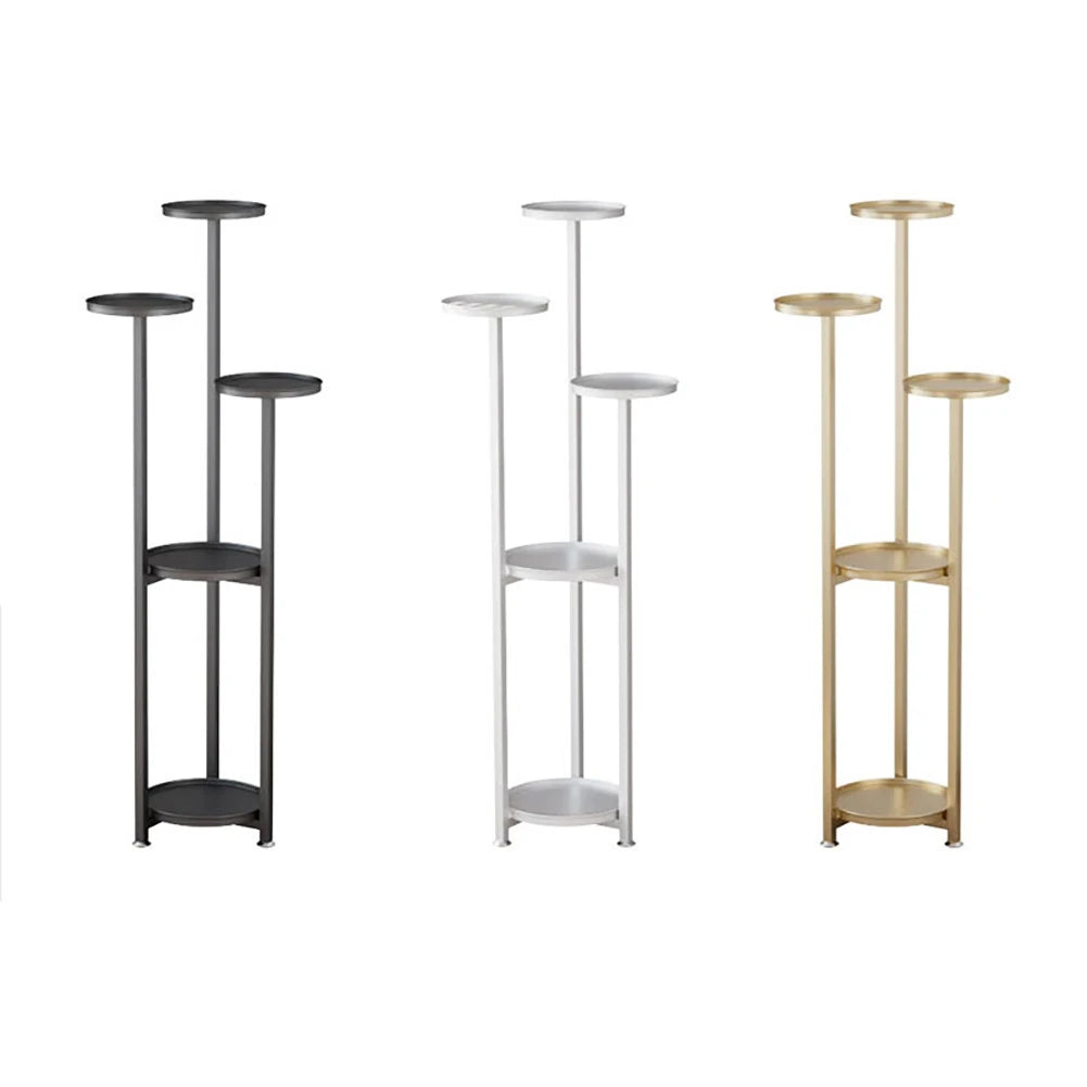 5-Tier Metal Plant Stand | Indoor Corner Planter Shelf | Anti-Slip Feet | Home & Office Decor
