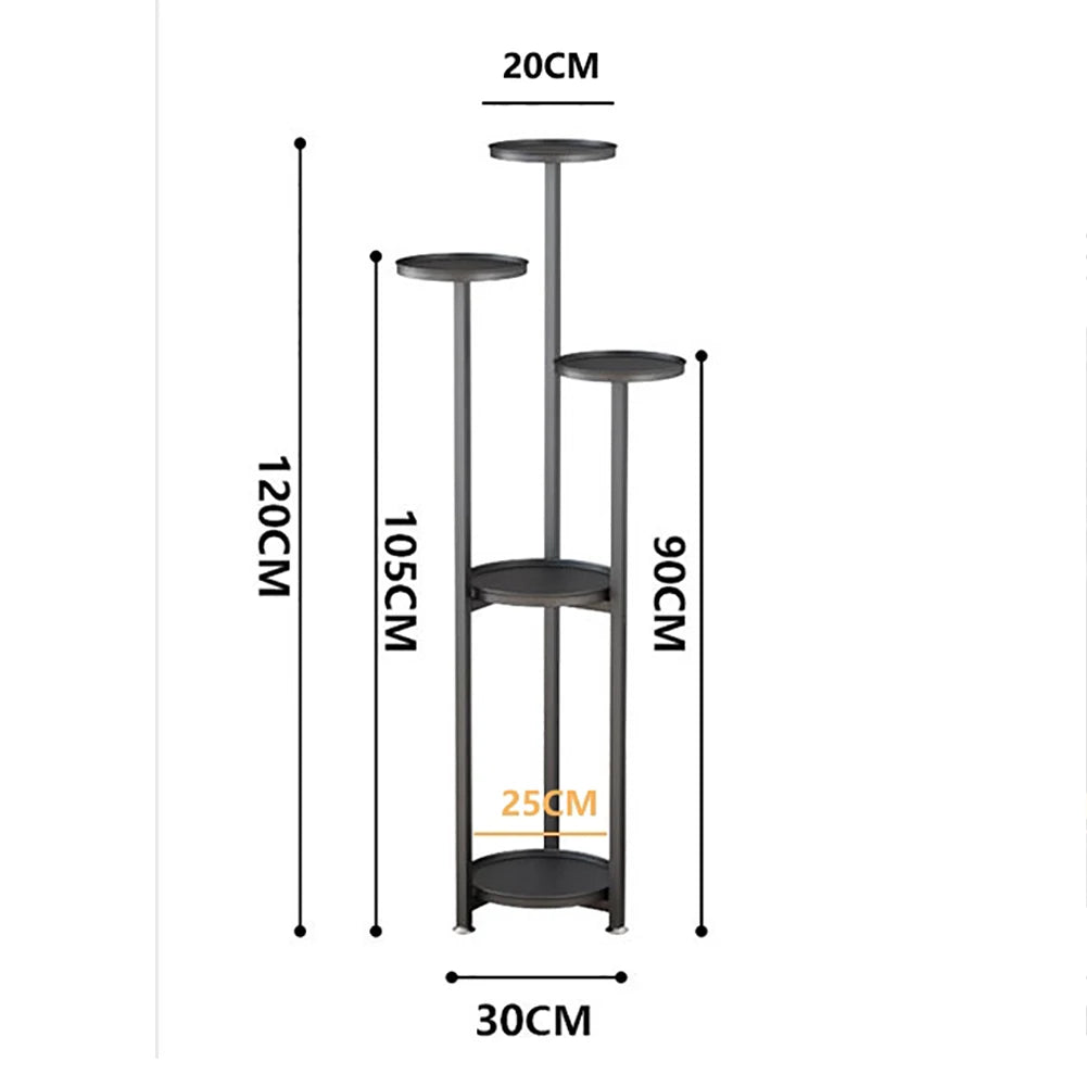 5-Tier Metal Plant Stand | Indoor Corner Planter Shelf | Anti-Slip Feet | Home & Office Decor