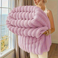 Premium 300GSM Bamboo Fleece Blanket | Soft & Warm Striped Throw | Anti-Pilling | Gift-Ready