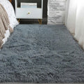 Ultra Soft Silk & Wool Area Rug | Plush Solid Color Carpet | Anti-Slip Bedroom & Living Room Floor Mat | Machine Washable