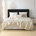 Luxury Faux Rabbit Fur Bubble Blanket | Ultra Soft Cozy Throw for Bedroom & Living Room | 4lb Warm Knitted Fleece