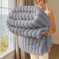 Premium 300GSM Bamboo Fleece Blanket | Soft & Warm Striped Throw | Anti-Pilling | Gift-Ready