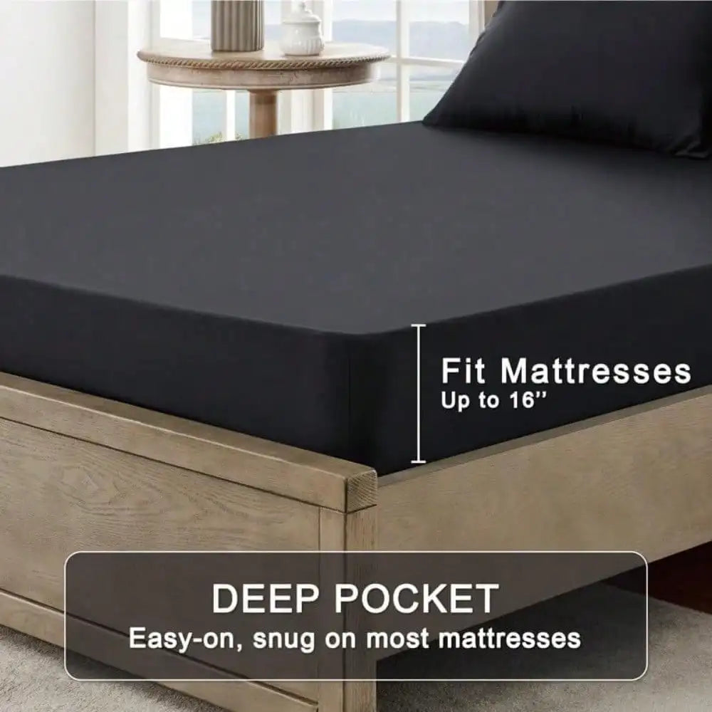 Ultra Soft Brushed Microfiber Bed Sheet Set | Deep Pocket Hotel Luxury Sheets | Cooling & Breathable | 3/4 Piece Set