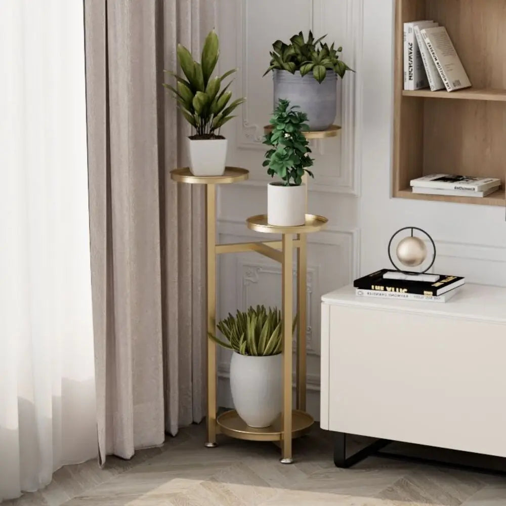 5-Tier Metal Plant Stand | Indoor Corner Planter Shelf | Anti-Slip Feet | Home & Office Decor